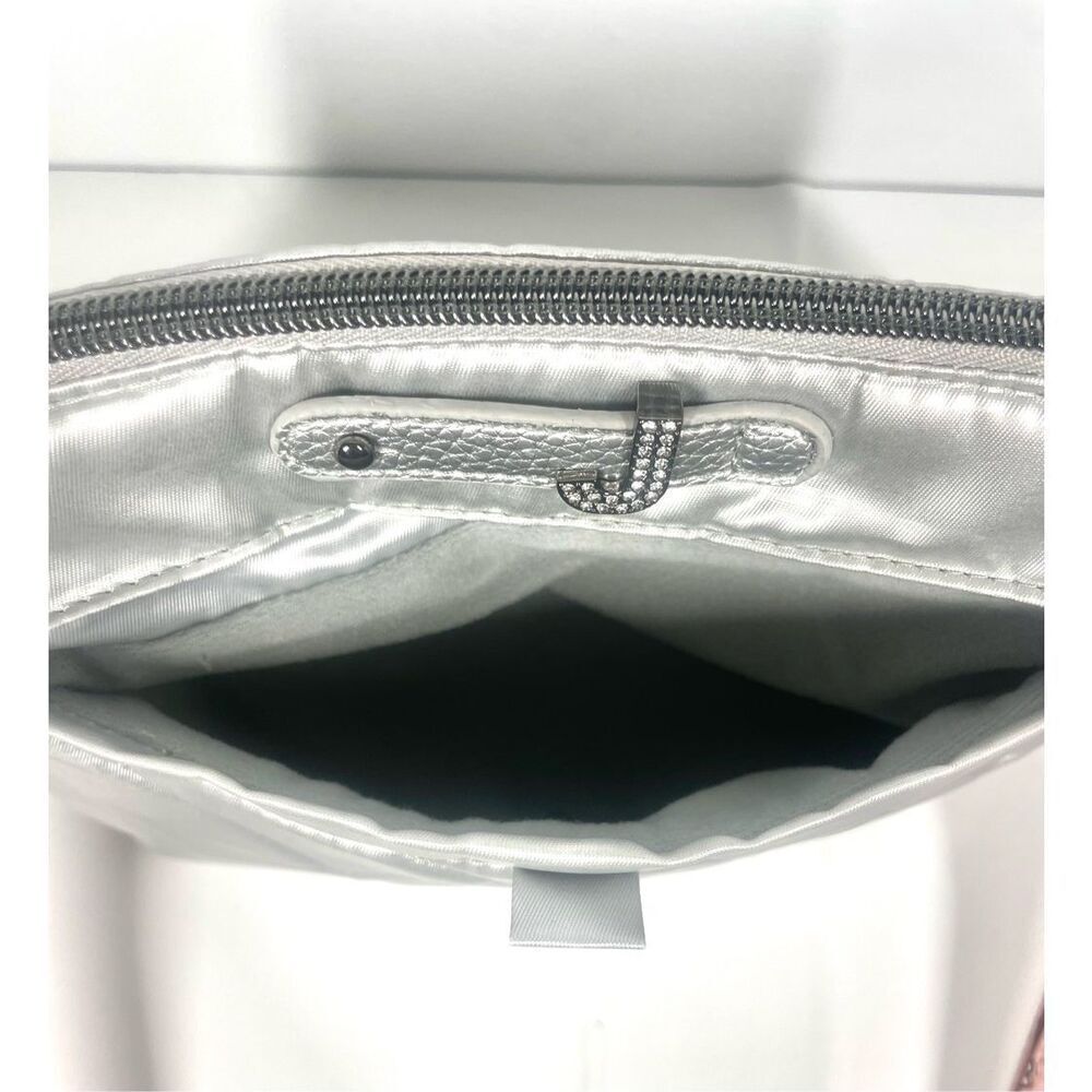 Lug Flare 2 Metallic Silver Convertible Crossbody Bag 2 Straps Floral Silver - Picture 8 of 9